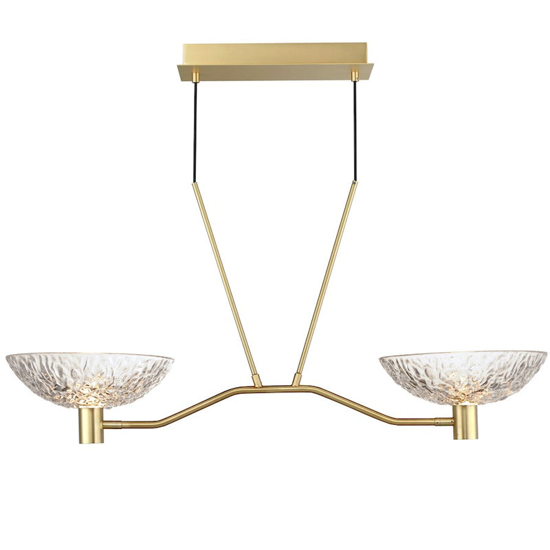 Maxim Lighting Metropolis 2 Light Linear Pendant, Brass/Clear