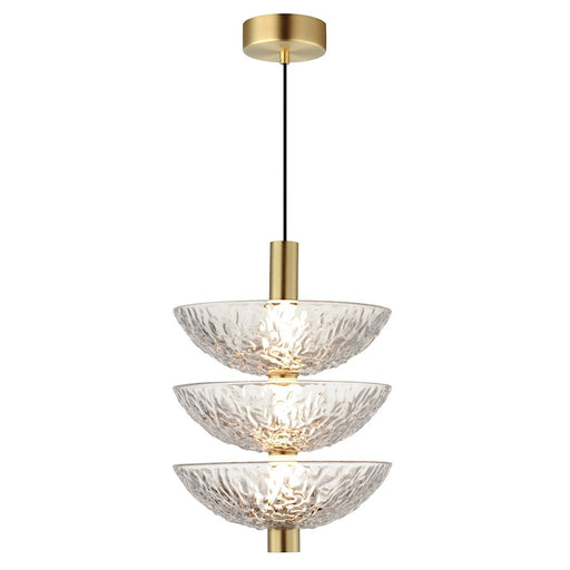 Maxim Lighting Metropolis 3 Light Pendant, Brass/Textured Clear