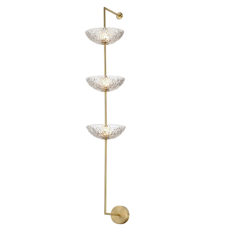 Maxim Lighting Metropolis 3 Light Wall Sconce, Brass/Textured Clear