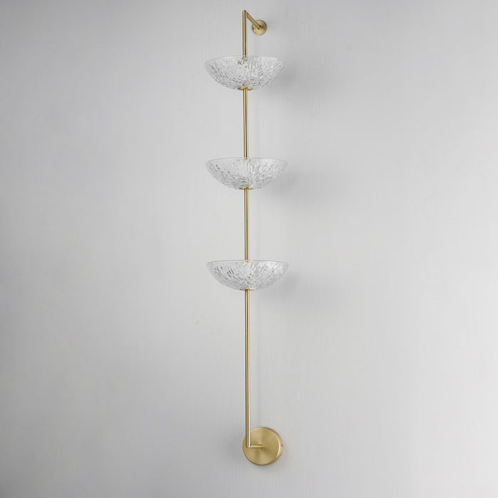 Maxim Lighting Metropolis 3 Light Wall Sconce, Brass/Textured Clear