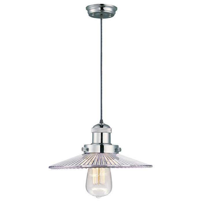 Maxim Lighting Mini Hi Bay 1 Light Pendant Stem Hung, Nickel/Clear - 25045CLPN