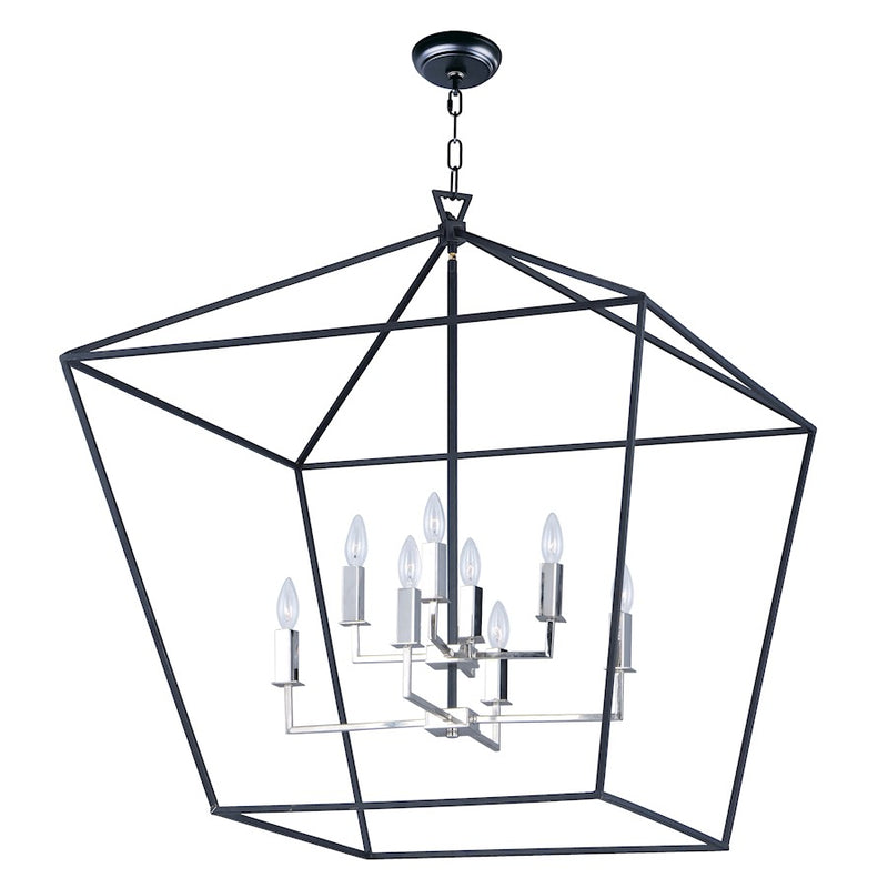 Maxim Lighting 35.75' x 32.5' Abode 8 Lt Chandelier, Black/Nickel