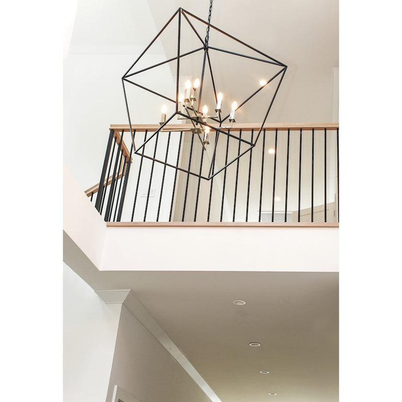 Maxim Lighting 35.75' x 32.5' Abode 8 Lt Chandelier, Black/Nickel