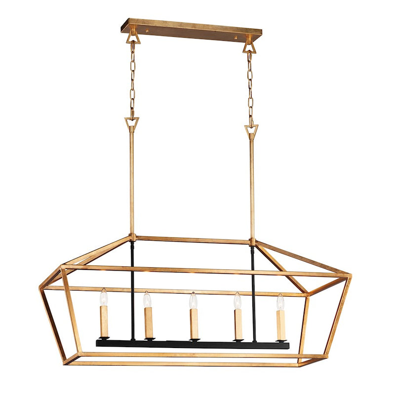 Maxim Lighting Abode 5-Light Chandelier, Gold Leaf/Textured Black