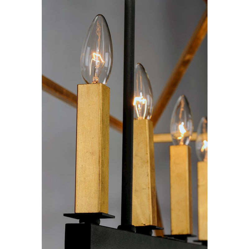 Maxim Lighting Abode 5-Light Chandelier, Gold Leaf/Textured Black