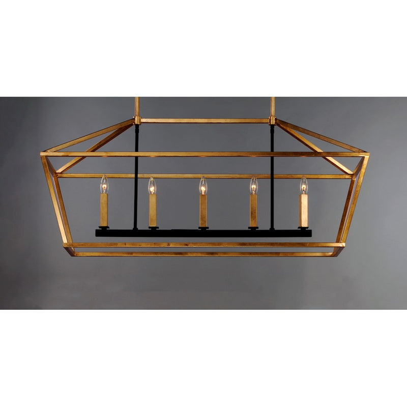 Maxim Lighting Abode 5-Light Chandelier, Gold Leaf/Textured Black