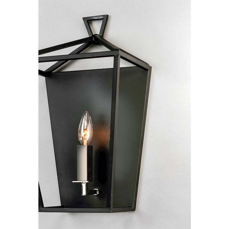 Maxim Lighting Abode 1-Light Wall Mount, Black/Polished Nickel