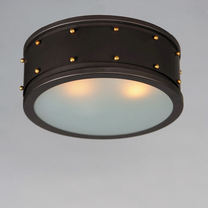 Maxim Lighting Trestle 2-Light Flush Mount, Oil Rubbed Bronze/Brass