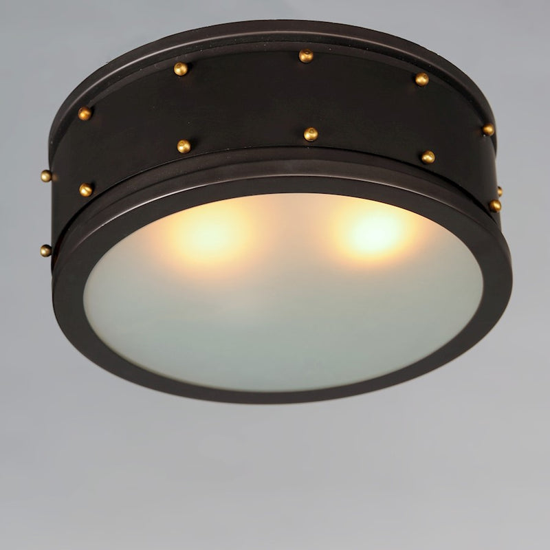 Maxim Lighting Trestle 2-Light Flush Mount, Oil Rubbed Bronze/Brass