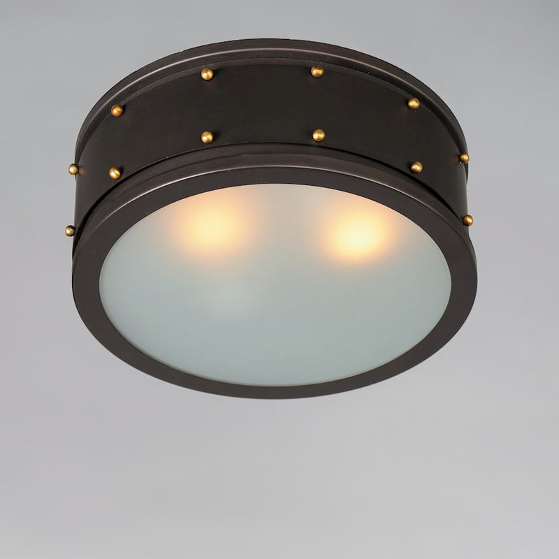 Maxim Lighting Trestle 2-Light Flush Mount, Oil Rubbed Bronze/Brass