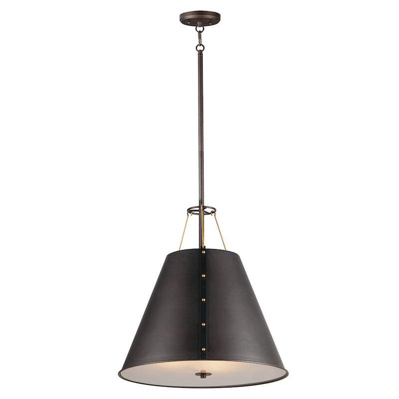 Maxim Lighting Trestle 3-Light Pendant, Oil Rubbed Bronze/Brass