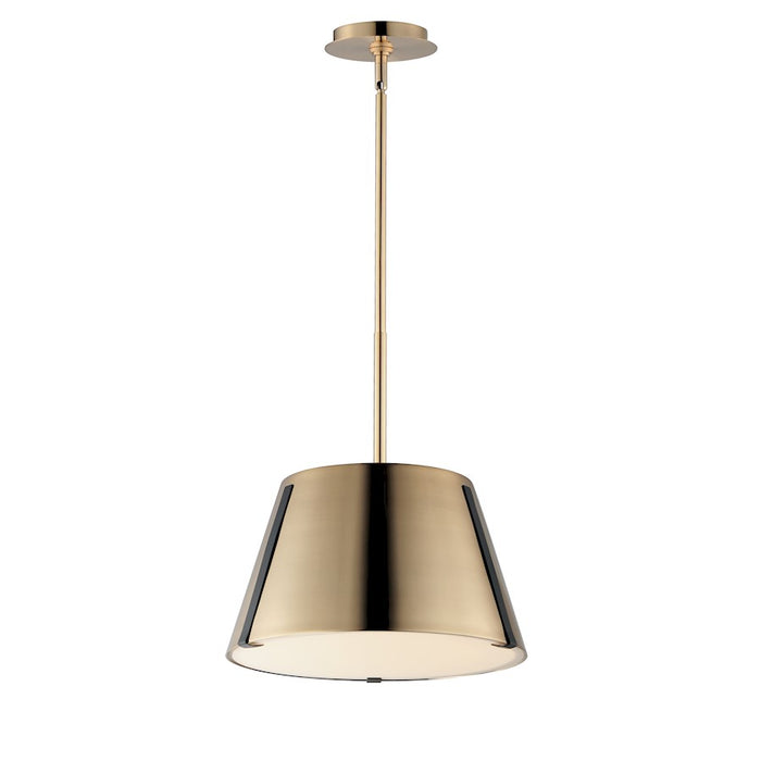 Maxim Lighting Carlo 1 Light Single Pendant, Bronze/Leather/Brass