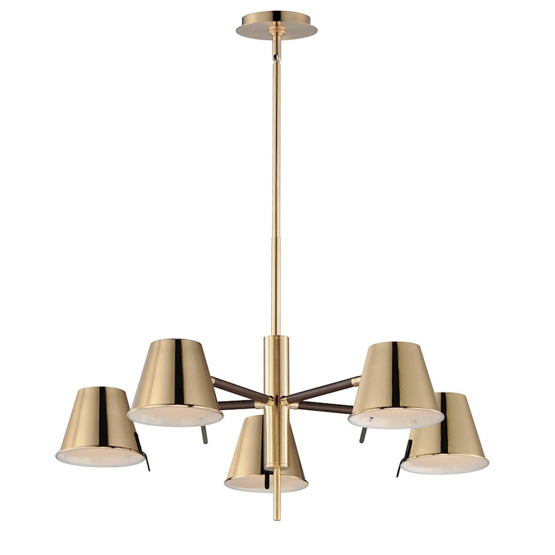 Maxim Lighting Carlo Chandelier, Dark Bronze/Leather/Brass