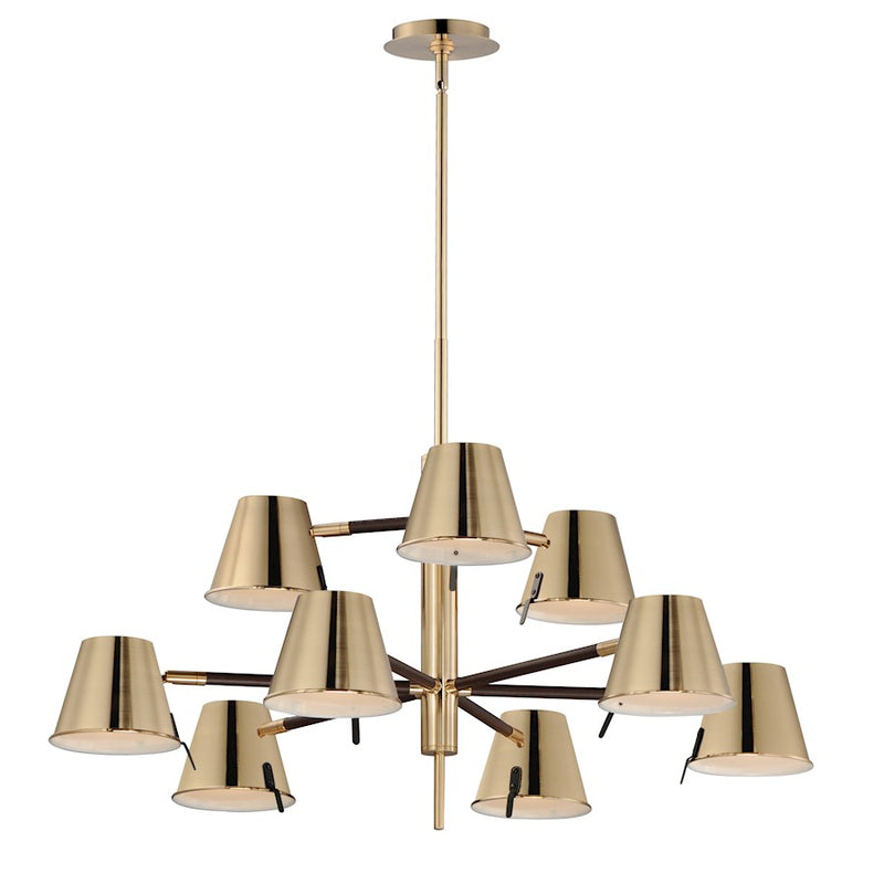 Maxim Lighting Carlo Chandelier, Dark Bronze/Leather/Brass