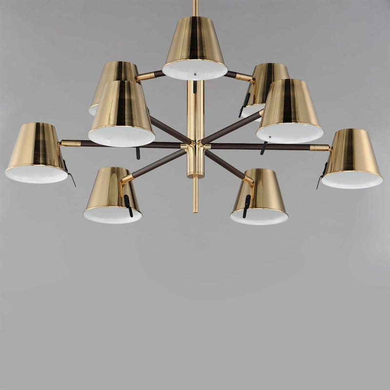 Maxim Lighting Carlo Chandelier, Dark Bronze/Leather/Brass