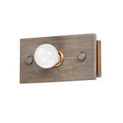 Maxim Lighting Plank 1-Light Wall Sconce, Weathered Wood/Brass
