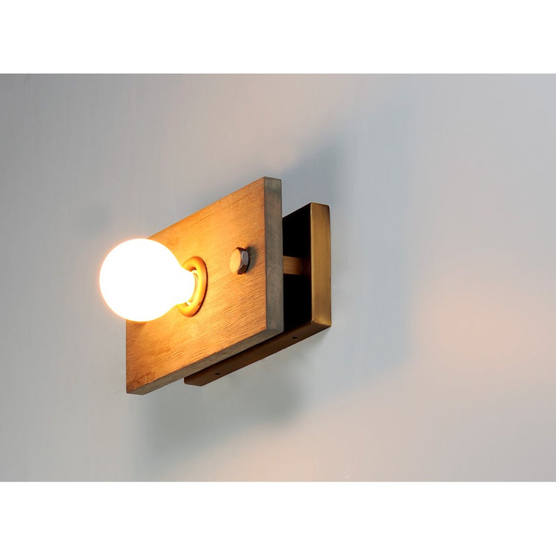 Maxim Lighting Plank 1-Light Wall Sconce, Weathered Wood/Brass