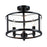 Maxim Lighting Sentinel 3 Light Semi Flush, Black/Clear