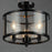 Maxim Lighting Sentinel 3 Light Semi Flush, Black/Clear
