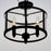Maxim Lighting Sentinel 3 Light Semi Flush, Black/Clear