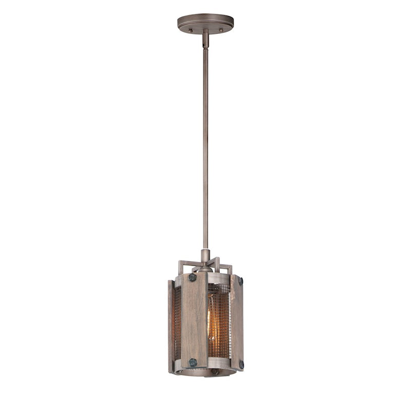 Maxim Lighting Outland Mini Pendant, Barn Wood/Weathered Zinc