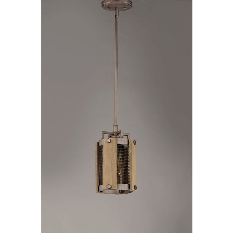 Maxim Lighting Outland Mini Pendant, Barn Wood/Weathered Zinc