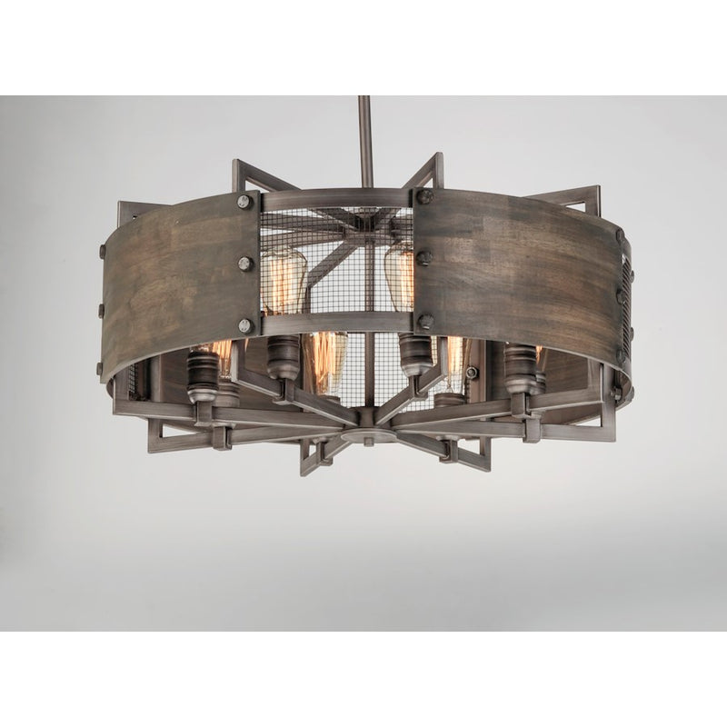Maxim Lighting Outland 8-Light Pendant, Barn Wood/Weathered Zinc