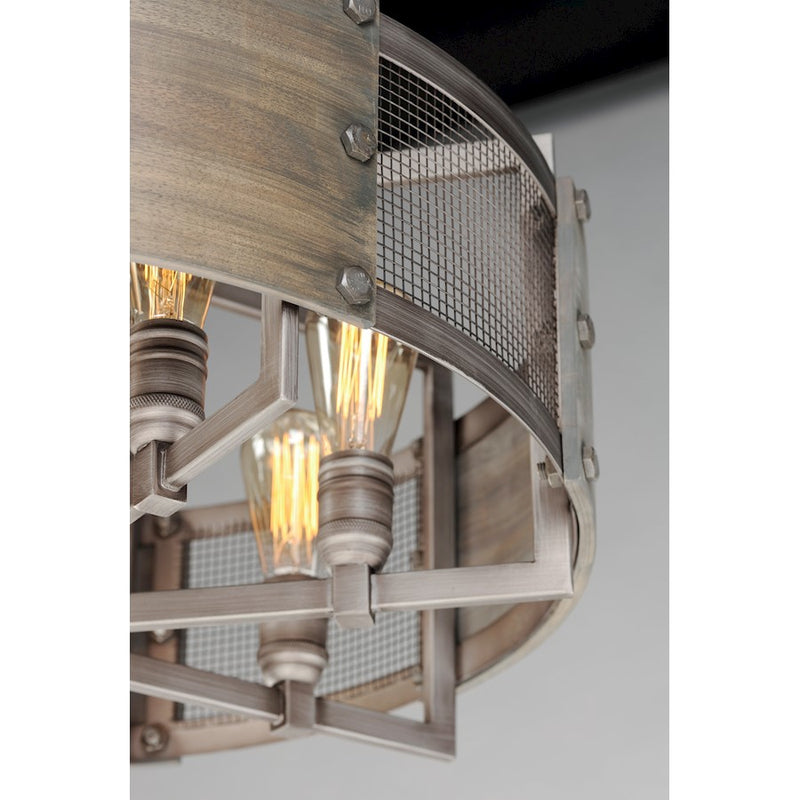 Maxim Lighting Outland 8-Light Pendant, Barn Wood/Weathered Zinc