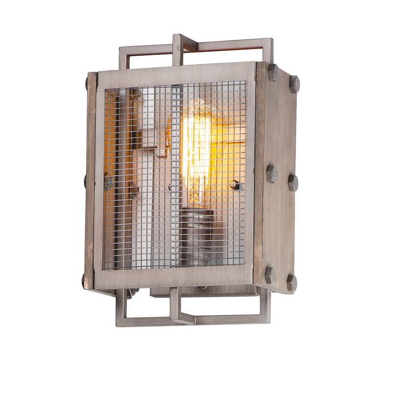 Maxim Lighting Outland 1-Light Wall Sconce, Barn Wood/Weathered Zinc
