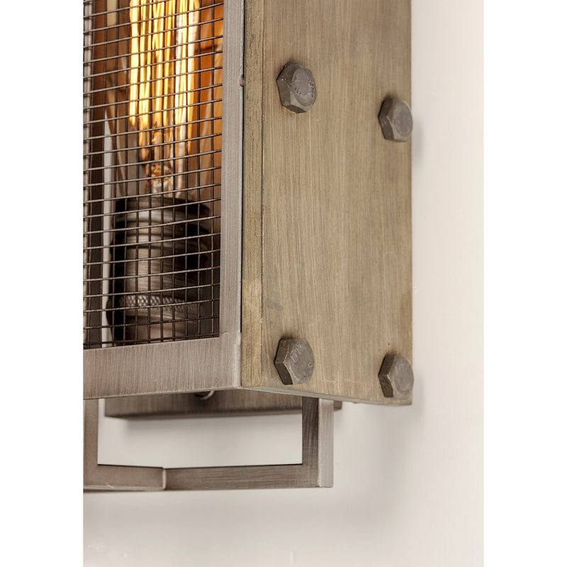 Maxim Lighting Outland 1-Light Wall Sconce, Barn Wood/Weathered Zinc