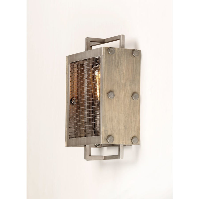 Maxim Lighting Outland 1-Light Wall Sconce, Barn Wood/Weathered Zinc