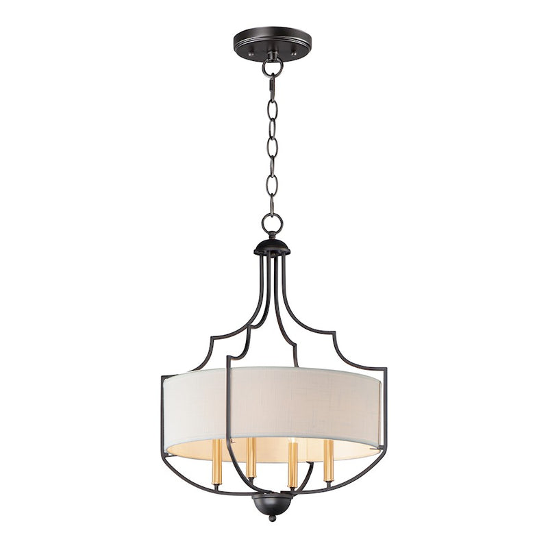 Maxim Lighting Savant 4-Light Chandelier, Bronze/Antique Brass