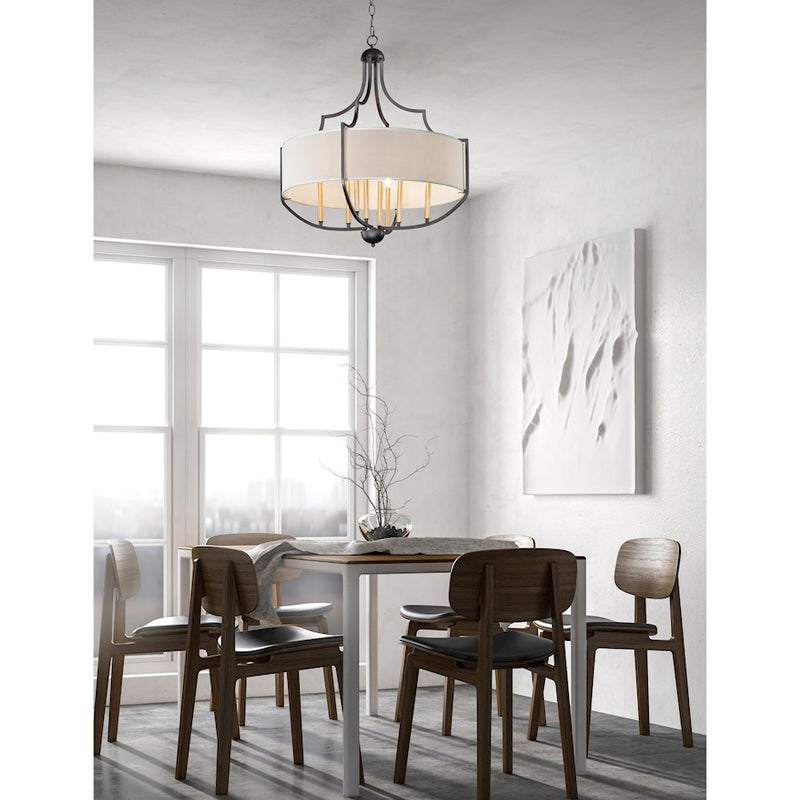 Maxim Lighting Savant 8-Light Chandelier, Bronze/Antique Brass