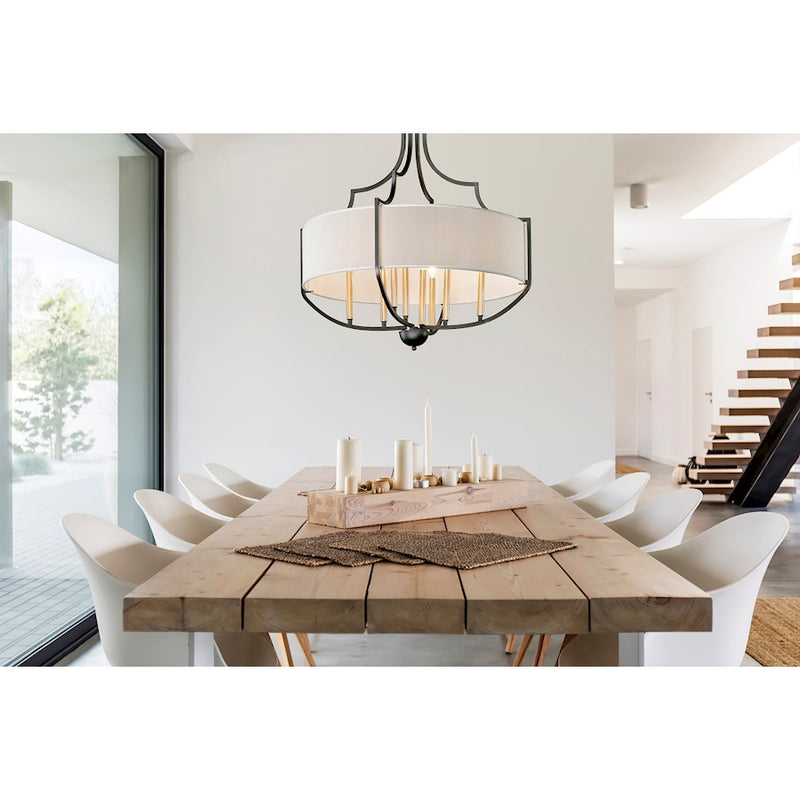 Maxim Lighting Savant 8-Light Chandelier, Bronze/Antique Brass