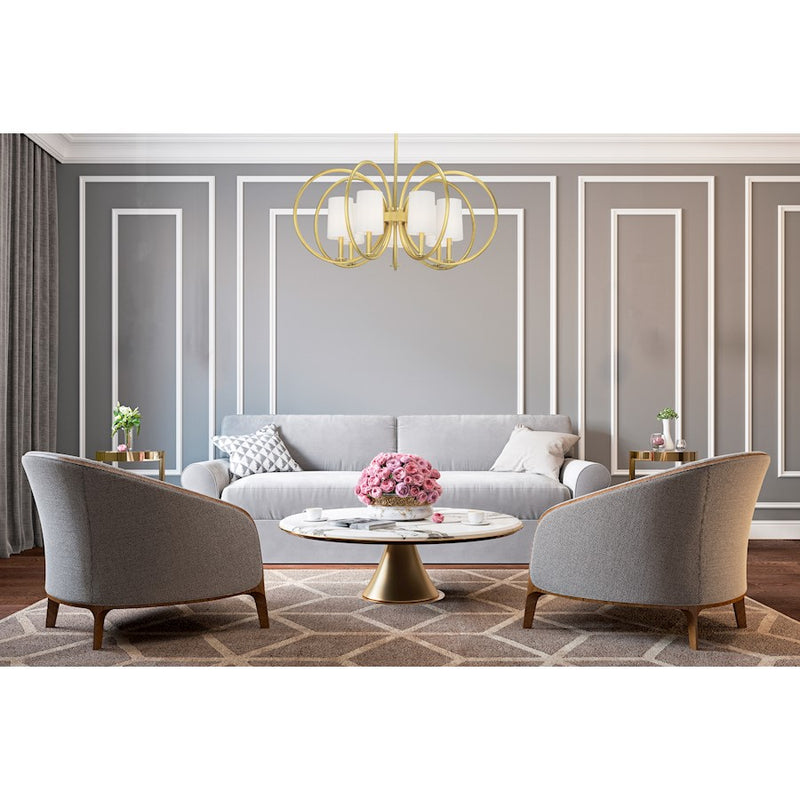 Maxim Lighting Meridian Chandelier, Natural Aged Brass