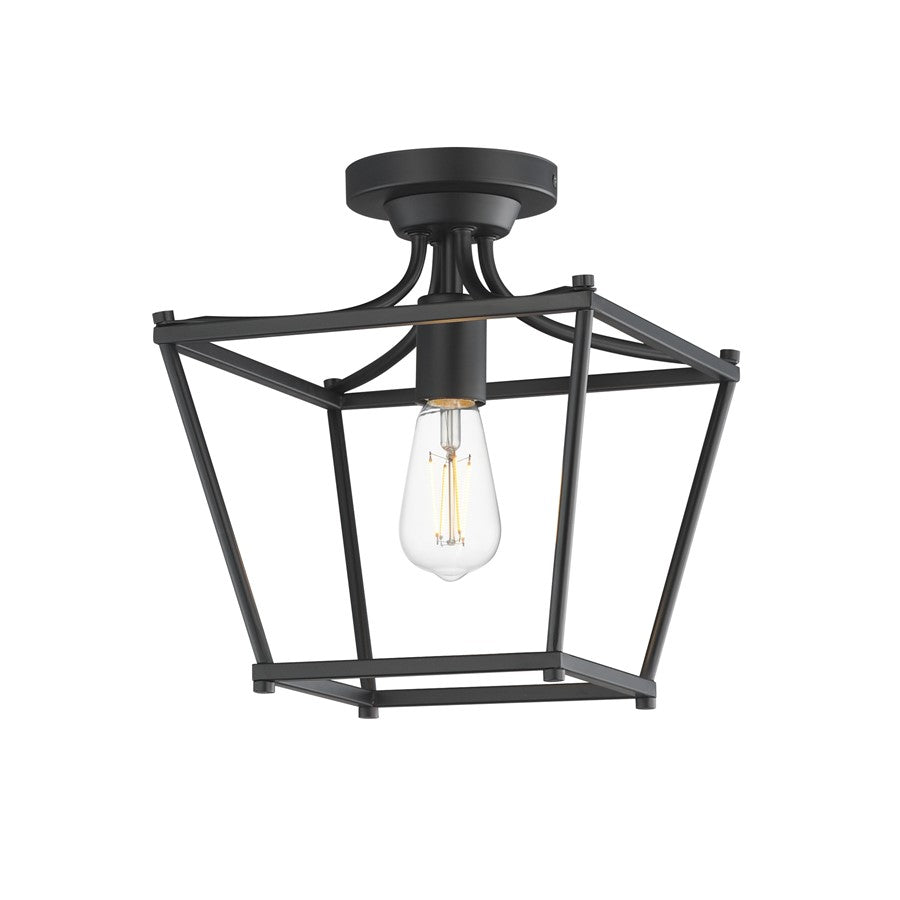 Maxim Lighting Clifton 1 Light 11.75" Semi-Flush Mount, Black - 25311BK