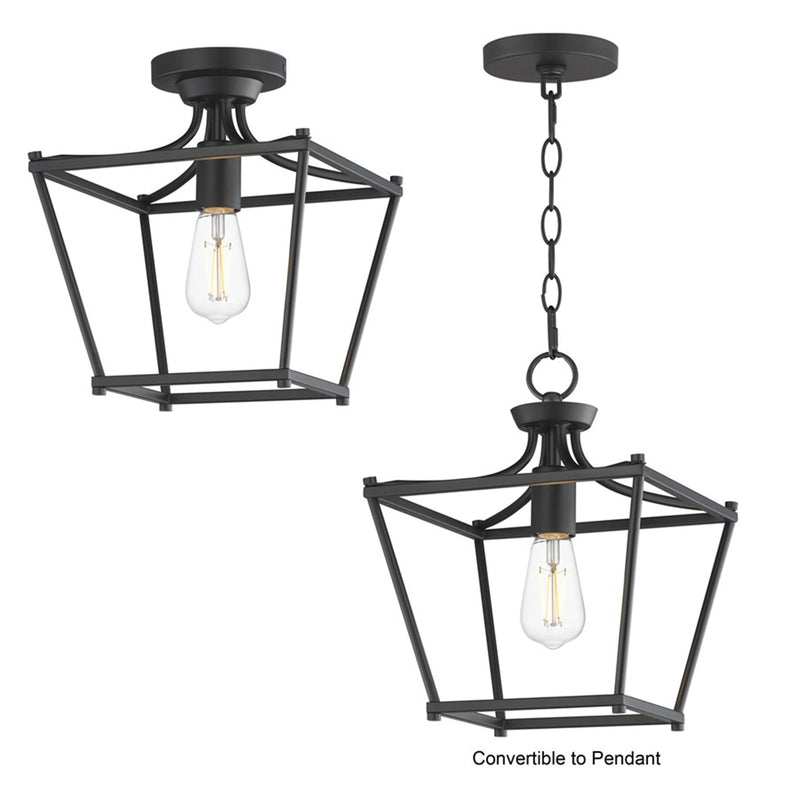 Maxim Lighting Clifton 1 Light 11.75" Semi-Flush Mount, Black