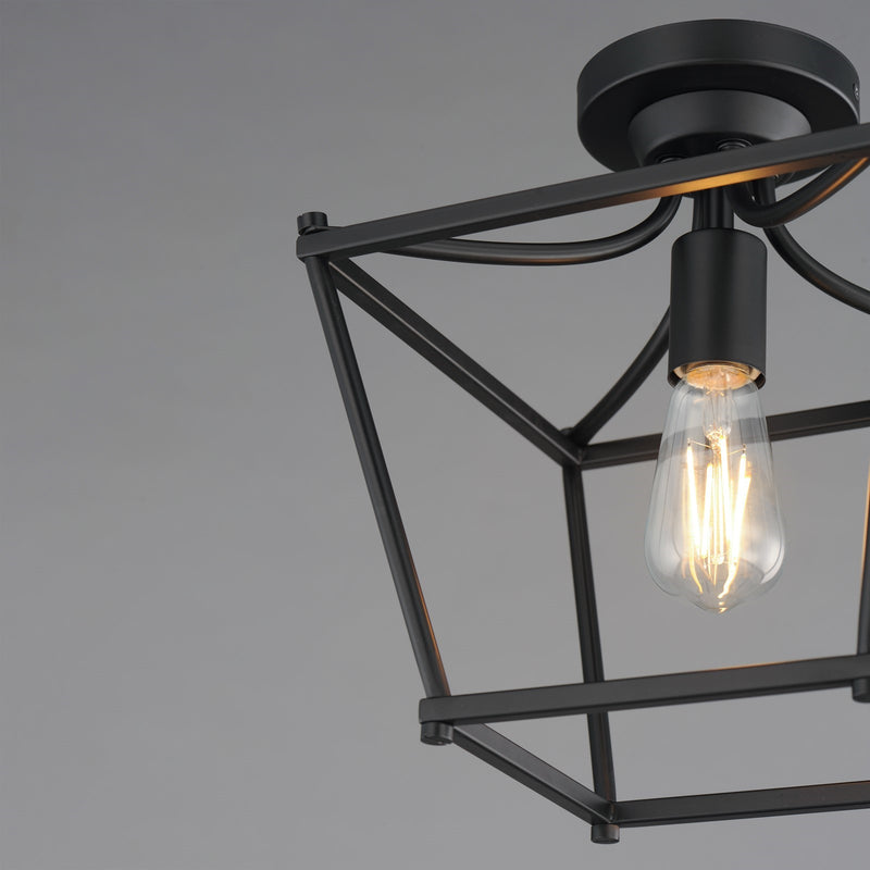 Maxim Lighting Clifton 1 Light 11.75" Semi-Flush Mount, Black