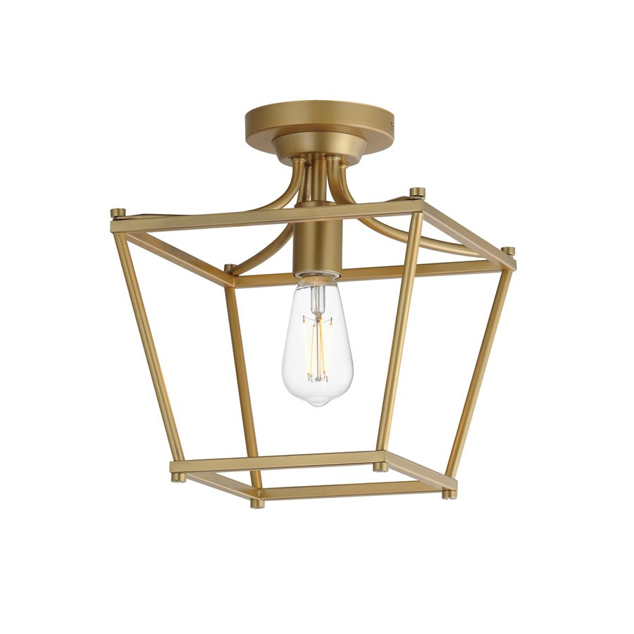 Maxim Lighting Clifton 1Lt 11.75" Semi-Flush Mount, Aged Brass - 25311NAB