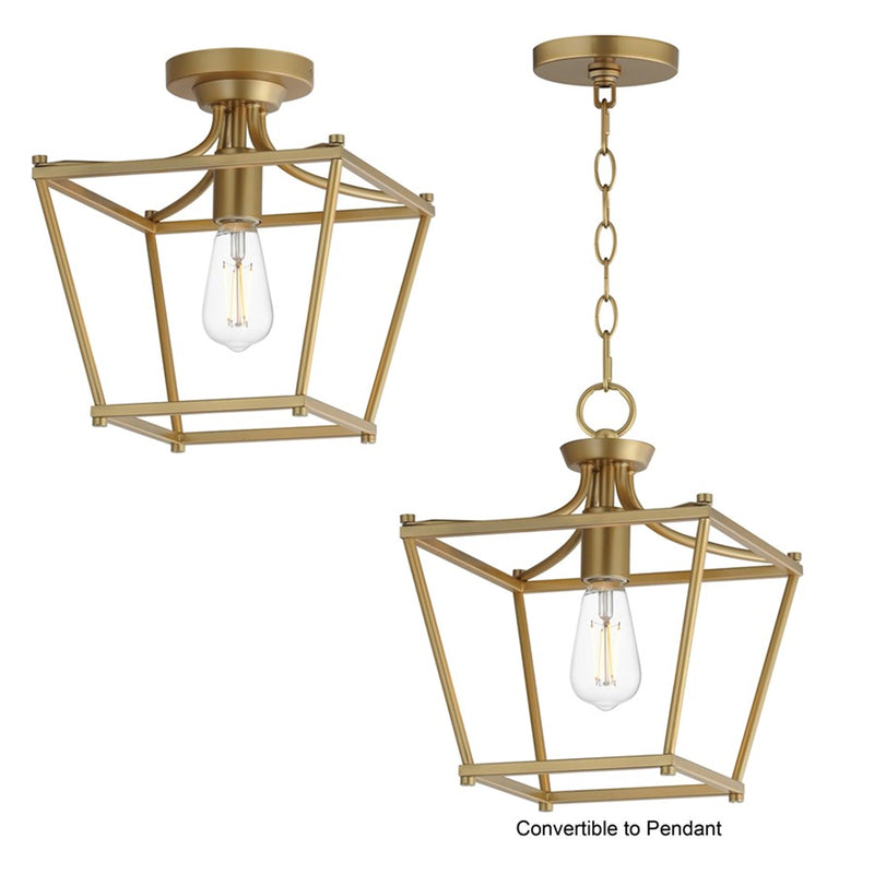 Maxim Lighting Clifton 1Lt 11.75" Semi-Flush Mount, Aged Brass