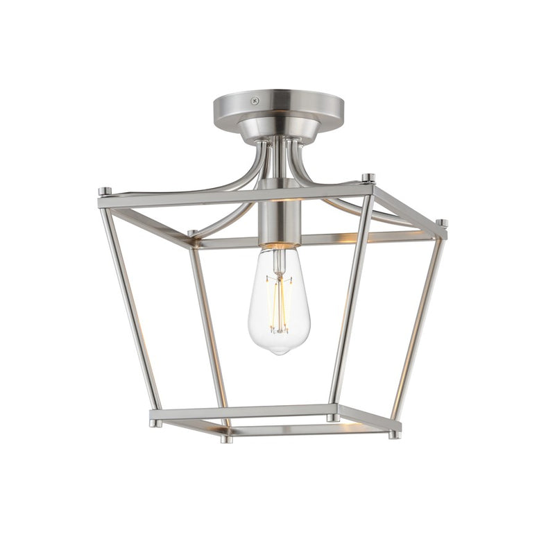 Maxim Lighting Clifton 1 Light 11.75" Semi-Flush Mount, Satin Nickel - 25311SN