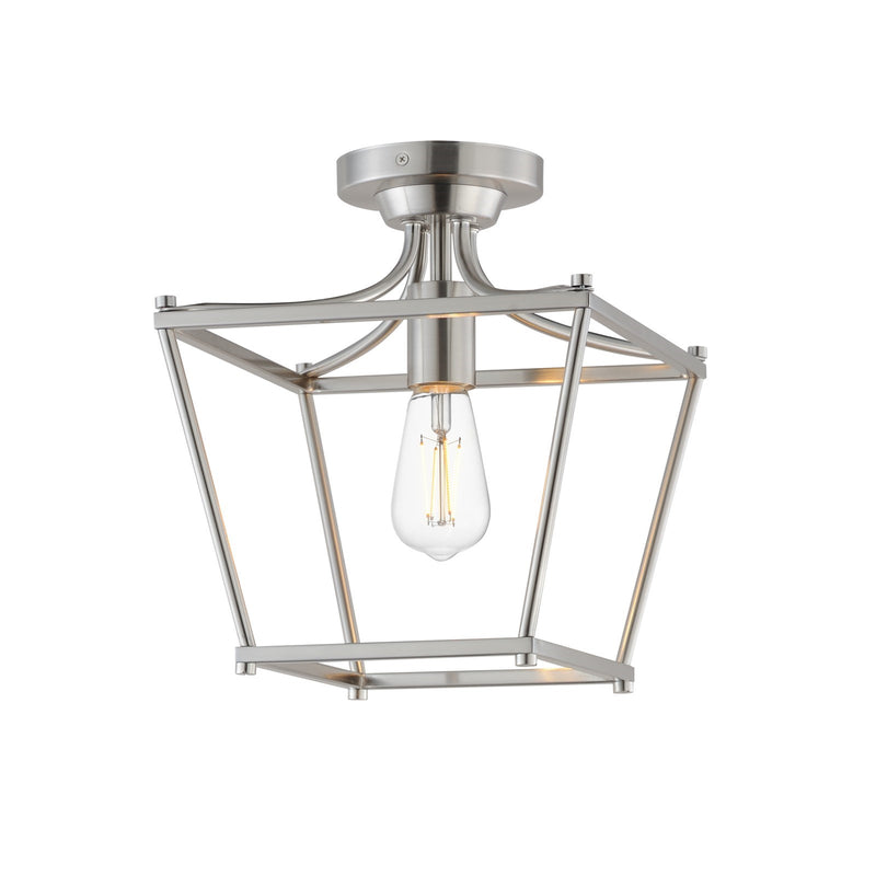 Maxim Lighting Clifton 1 Light 11.75" Semi-Flush Mount, Satin Nickel