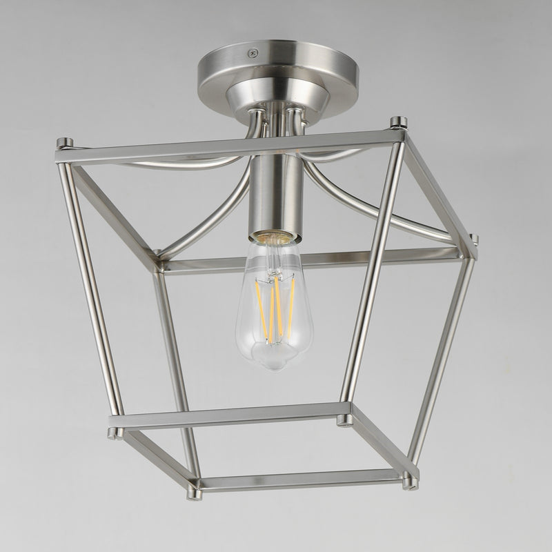 Maxim Lighting Clifton 1 Light 11.75" Semi-Flush Mount, Satin Nickel