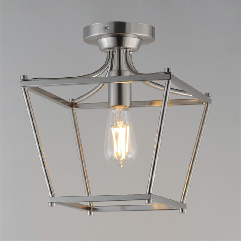 Maxim Lighting Clifton 1 Light 11.75" Semi-Flush Mount, Satin Nickel