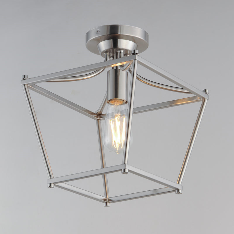 Maxim Lighting Clifton 1 Light 11.75" Semi-Flush Mount, Satin Nickel