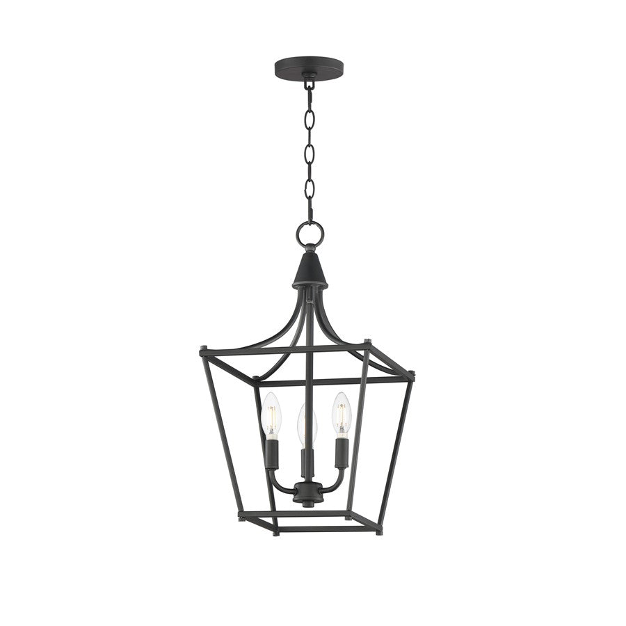 Maxim Lighting Clifton 3 Light 20.75" Single Pendant, Black - 25313BK