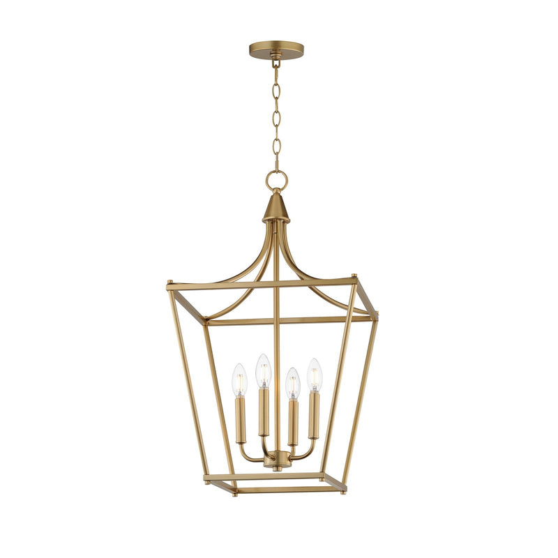 Maxim Lighting Clifton 4Lt 28" Single Pendant, Natural Aged Brass