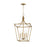 Maxim Lighting Clifton 4Lt 28" Single Pendant, Natural Aged Brass - 25314NAB