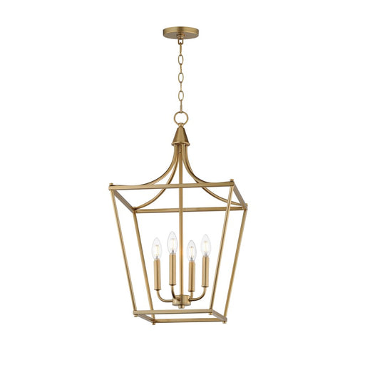 Maxim Lighting Clifton 4Lt 28" Single Pendant, Natural Aged Brass - 25314NAB