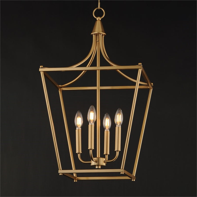 Maxim Lighting Clifton 4Lt 28" Single Pendant, Natural Aged Brass